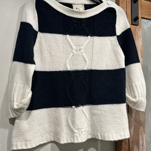 Pink Rose Navy and Cream Striped Sweater